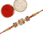 Webelkart Rakhi For Brother And Bhabhi With ganesha Idol For Car dashbord And Home Decor Rakhi for Brother | Kids Rakhi | With Roli Chawal Pack