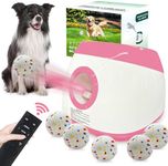 SOCO Automatic Ball Launcher for Dogs - 3 Distance Settings (40/60/80FT) w/Remote Control | 2.5" ETPU Tennis Balls | Indoor/Outdoor Dog Toy | 6 Balls & Quick Charge Included