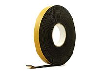 Neoprene Rubber Black Self-Adhesive Sponge Strip 1" Wide x 1/8" Thick x 33 feet Long