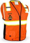 KwikSafety (Charlotte, NC) BIG KAHUNA (11 Pockets) Class 2 ANSI High Visibility Reflective Safety Vest Heavy Duty Mesh with Zipper and HiVis for OSHA Construction Work HiViz Men Yellow Black Medium