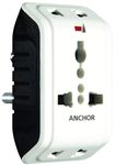 Anchor by Panasonic 6A 3 Pin Multiplug Travel Adapter with Universal Socket | 3 Pin Multi Plug Universal Socket (White)