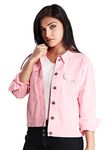 Dream of Glory Inc. Women's Denim Jacket (DOGI-W-Tw-J1-ROSE-M)