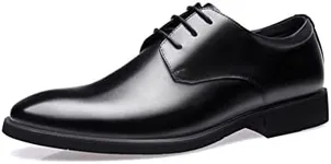 Dress Shoes for Men Modern Classic Oxfords Slip On Formal Casual Business Wedding Work Lace-ups, Black 40