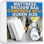 Vacuum Sealable Mattress Bag for Memory Foam Mattresses, Compression and Storage for Moving and Returns, Leakproof Valve and Double Zip Seal (Queen/Full/Full-XL)