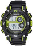 Armitron Men's 40/8284LGN Lime Green Accented Digital Chronograph Black Resin Strap Watch