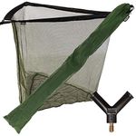 NEW NGT 42" Green Carp Coarse Fishing Landing Net with Strong Metal Spreader Block and Stink Storage Bag