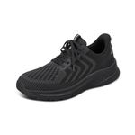 Orthofeet Men's Orthopedic Hands-Free Tilos Slip-On Sneakers, Black, 8 Wide