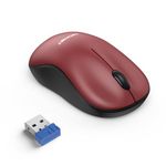 TECKNET Wireless Mouse for Laptop, 2.4GHz USB Mini Computer Mice, 3200 DPI Optical Small Portable Cordless Mouse Compatible with PC, Mac and Linux, 18 Months Battery Life (Red)