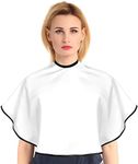 Professional Short Length Salon Cape,Makeup Cape Salon Styling Cape Barbers with Loop Closure, Hairdressing Cape Apron, White, Medium(White)