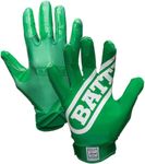 Battle Youth DoubleThreat Football Gloves, Green/Green, Medium