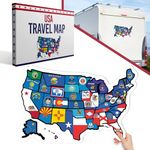 RV State Sticker Travel Map - 11" x 17" - USA States Visited Decal - United States Non Magnet Road Trip Window Stickers - Trailer Supplies & Accessories - Exterior or Interior Motorhome Wall Decals