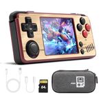 Mi-Yoo A30 Retro Handheld Game Console, 2.8 Inch IPS Screen Linux System, Gameboy Emulator Support WiFi Multiplayer Online Battles, Built-in 64G Card, Red