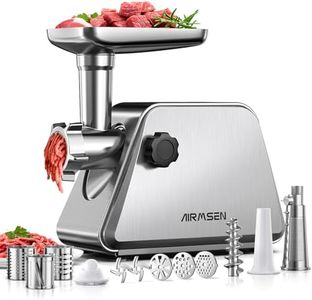 AIRMSEN Meat Grinder 5 in 1, Tomato Press - Cheese & Vegetable Grater - Sausage Maker - Kibbeh Maker - Electric Meat Grinder for Home Kitchen Use