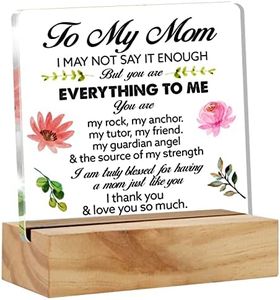 Mother Gifts Mom Gift Best Mom Desk Decor Floral Mom I Love You Acrylic Desk Plaque Sign with Wood Stand Home Office Desk Sign Keepsake