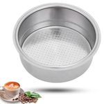 Agatige Stainless Steel Coffee Filter, 51mm Double Layer Pressurized Filter Basket Espresso Filter Portafilter Basket for Portafilter Coffee Machine(Double Cup)