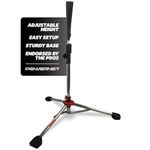 PowerNet Baseball Softball PRO Heavy Batting Tee (6.5 lbs) | Hitting Drill Coaching Aid | Use w/Game or Training Balls | Adjustable Height 27.5" - 44" | Portable Collapsible | Rolled Rubber Top