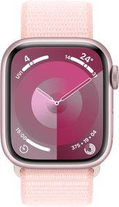 Apple Watch Series 9 GPS 41mm – Pink Aluminum, Light Pink Sport Loop, Fitness Tracker
