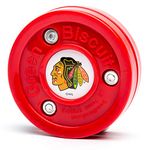 Green Biscuit NHL Teams Original Passing/Handling Training Puck (Chicago Blackhawks) - Off-Ice/Street Hockey Puck