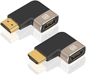 Duttek 8K HDMI Male to Female Adapter 2 Pack, 90 Degree HDMI Adapter 2.1 Version, Left and Right Angle HDMI Adapter Extender Connector Support 8K@60Hz, 4K@120Hz for TV, HDR,Laptop
