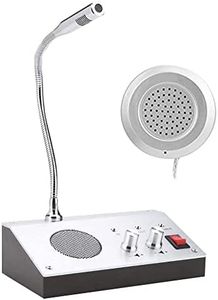 Intercom Microphone, Noise Dual Way Intercom Interphone, Bank/Office/Store/Station Window Counter Microphone Speaker Walkie Talkie (US)