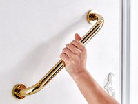 700Brass 16-Inch Grab Bar for Hotel/Motel/Home Shower Safety, Solid Brass, Polished Gold, Heavy-duty Construction Armrest, Bathroom Bathtub Handrail