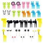 36 Pieces Lovely Animal Food Fruit Picks Forks Set, BetterJonny Mini Cute Cartoon Toothpick Sticks Decor Party Bento Lunch Box Sandwich Appetizer Pastry Decorative Cupcake Dessert Cocktail