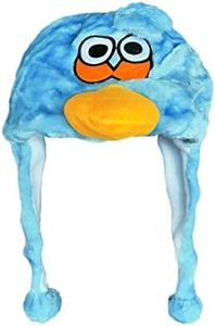 Winter Headwear Plush Toques One Size Animal Theme - Short Fleece Lining, Blue Bird, One Size