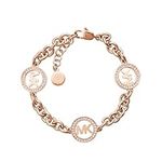 Michael Kors MKJ4731 791 Rose Gold Tone Fulton MK Logo Chain Link Bracelet