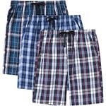 MoFiz Men's Pajama Bottom Shorts Sleeping Loungewear Relaxed PJS Sleepwear Shorts Classic Plaid 3-Pack Size XL