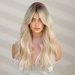 Long Ombre Blonde Wavy Wig for Wome