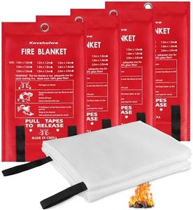 Kovshuiwe Manta ignífuga para Supervivencia de Emergencia, 100 x 100 cm, Reutilizable, de Fibra de Vidrio, Manta de Emergencia contra Incendios, Cubierta de Seguridad para Cocina, Coche, Camping