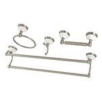 Kingston Brass BAK1113478SN Victorian 4-Pieces Dual Towel-Bar Bathroom Hardware Set, Brushed Nickel