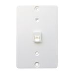 Leviton 40257-W Telephone Wall Phone Jack, 6P4C, Screw Terminal, White