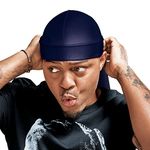 RED by Kiss Bow Wow X Power Wave Extreme Shine Silky Durag for Men Waves Silky Doo Rag (Navy)