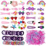 600 pcs Hair Cips,Girls Hair Accessories Gift Set, Hair Clip Flower Hair Clip Elastic Rubber Hair Ties Little Girls Baby Kids