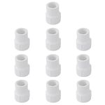 FangKingNo 10pcs 1/2" to 3/4" PVC Reducing Female to Female Threaded Coupling for PVC PIPE Pressure Fittings,PVC Reducer Female Adapter for PVC PIPE Connector White (1/2 Inch to 3/4 Inch)