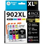 Smart Ink Compatible Ink Cartridge Replacement for HP 902XL 902 XL (4 Pack) with Advanced Chip Technology to use with Officejet 6951 6954 6956 6958 6962 6950 Officejet Pro 6968 6974 6975 6978 6960