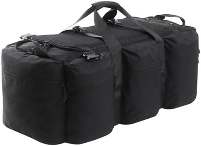 CECKQUE 105L Military Tactical Duffle Bag For Men, Extra Large Army Duffle Bag Heavy Duty Deployment Bag, Military Duffel Bag Backpack Outdoor Gear, Black, extra large, Military Style