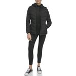 Calvin Klein Women's Light-Weight Hooded Puffer Jacket, Light-weight Hooded Ebony, Medium