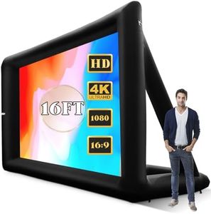 Heipigo Inflatable Projector Screen Outdoor 16FT Inflatable Movie Screen Outdoor with Internal Fan & Storage Bag,Front and Rear Projection for Backyard Movie Night,TV Football Games Screening