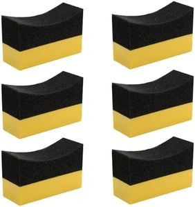 Unlorspy 6 Pcs Tire Applicator Dressing Shine Sponge, Tire Dressing Applicator Pads, Color Polishing Sponge for Car Glass, Painted Steel & Porcelain