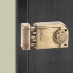 Dorset Rim Lock for Main Door - Phantom Trio Lock - Key & Knob Model with Dead Bolt Lock | Rim Lock Set for Main Doors/Bedroom Doors | 10 Year Warranty, Free Installation* | Antique Finish, PHA 303MPT