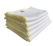 Little Sudhams Double Muslin Baby Square Cloth Nappy 65cmx65cm 5 Pieces (Yellow, 9-12 Months)