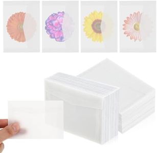 AHQiZFX 50 PCS Glassine Envelopes, 2.75x3.94inches Glassine Bags Vellum Envelopes Sealing Paper Small Coin Collection Vegetable Seeds Lottery Storage Pack Stamp Cards Home Office Campus Wedding Gift