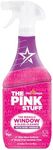 The Pink Stuff Miracle Window Cleaner Spray, 30 fl oz – Now 20% More! Streak-Free Glass & Mirror Cleaner for Crystal Clear Shine – Cuts Through Grease, Fingerprints & Smudges with Ease