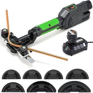 NEWTRY Electric Tube Bender 12V Power Tubing Battery 1/4"-7/8" Copper Tube Bender with 7 Dies & 2200mah Battery One Button Operation Ratcheting Tubing Bender for HVAC Automobiles Hydraulic Systems
