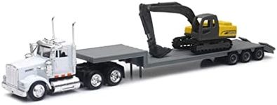 NEWRAY 1:43 SEMI Trailer Kenworth W900 LOWBOY with 1:58 Excavator #15293