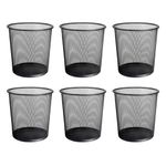 UTTAM Stylish Round Trash Can - Mesh Bin | Ideal for Home & Office | Non-Slip & Sturdy | Indoor Garbage Bin with Sleek Design | Perfect for Kitchen, Bedroom, Bathroom (6, Black)