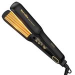 Terviiix 24K Titanium Wide Hair Crimper, Crimping Iron for Hair, Crimper Hair Iron for Textured Crimps and Volume, Hair Volumizing Iron for Thin Fine Hair, Dual Voltage, Auto Off, 1-1/2 Inch