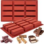 HUSAINI MART |12 Cavity Medium Narrow Silicone Rectangle Protein Bars Mold/Energy Bars Maker for Caramel Bread Loaf Muffin Brownie Cornbread Cheesecake Pudding Soap Butter Mould (Pack of - 1)